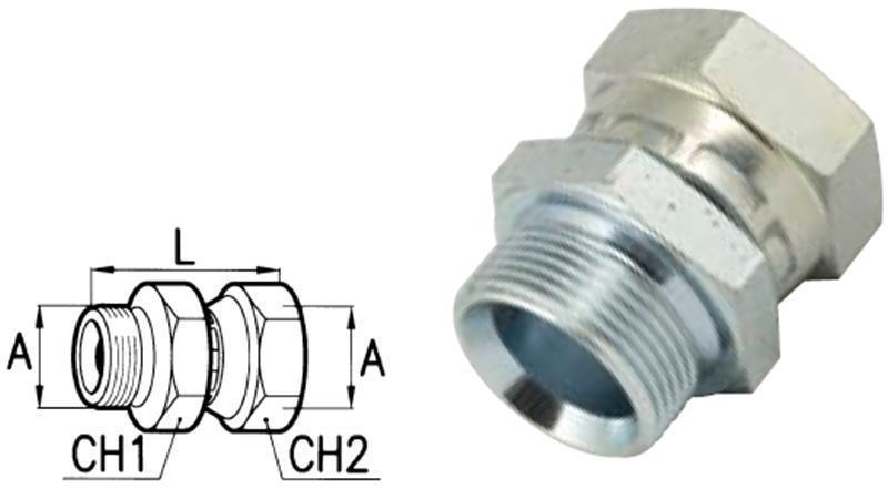 HYDRAULICZNY PODWÓJNY NAKRĘTKA OBROTOWA M22x1.5