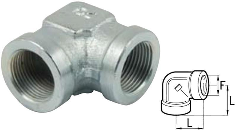 KĄT HYDRAULICZNY 90° KRÓTKI ŻEŃSKI-ŻEŃSKI 3/4