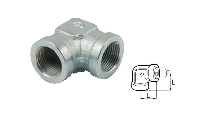 KĄT HYDRAULICZNY 90° KRÓTKI ŻEŃSKI-ŻEŃSKI 3/4