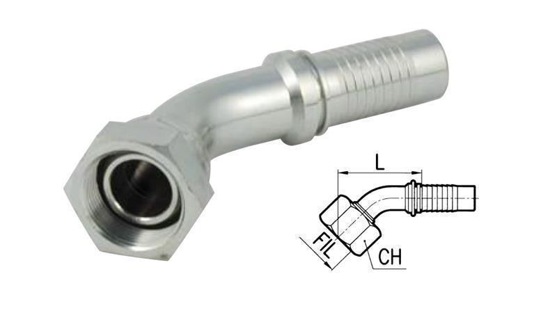 POŁĄCZENIE HYDRAULICZNE DKOL 18 L Z KĄTOWYM ZŁĄCZEŃ ŻEŃSKIM 45 DN16-M26X1,5