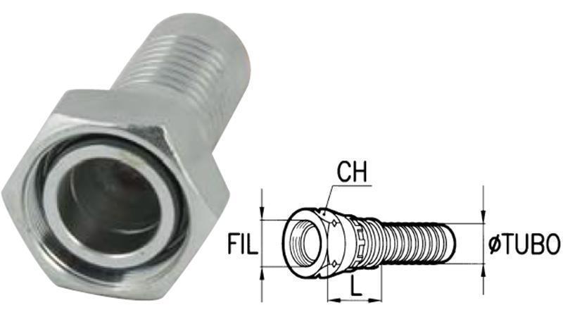 POŁĄCZENIE HYDRAULICZNE DKOS 6 Z ŻEŃSKIM DN6-M14X1,5
