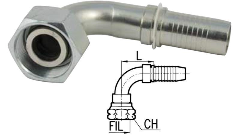 POŁĄCZENIE HYDRAULICZNE DKOS 12 Z KĄTOWYM ZŁĄCZEŃ ŻEŃSKIM 90 DN10-M20X1.5