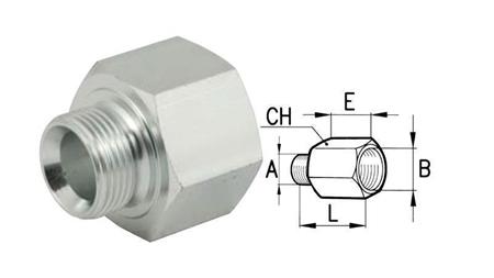 ADAPTER HYDRAULICZNY MĘSKI-KOBIECY 3/8''-16x1.5