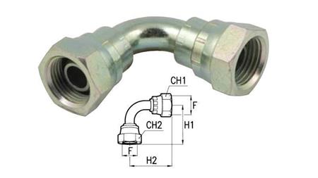 HYDRAULICZNY ŁUK 90° ŻEŃSKI-ŻEŃSKI M22x1.5
