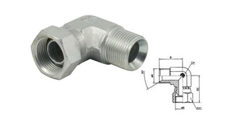KĄT HYDRAULICZNY 90° BSP KRÓTKI ZŁĄCZE OBROTOWE MĘSKIE 3/8