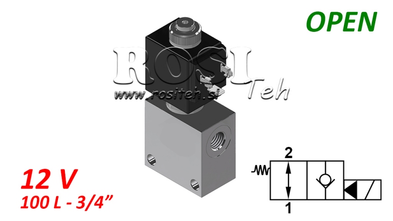 ZAWÓR 2-DROGOWY 3/4 (NO) 12V - 120LIT