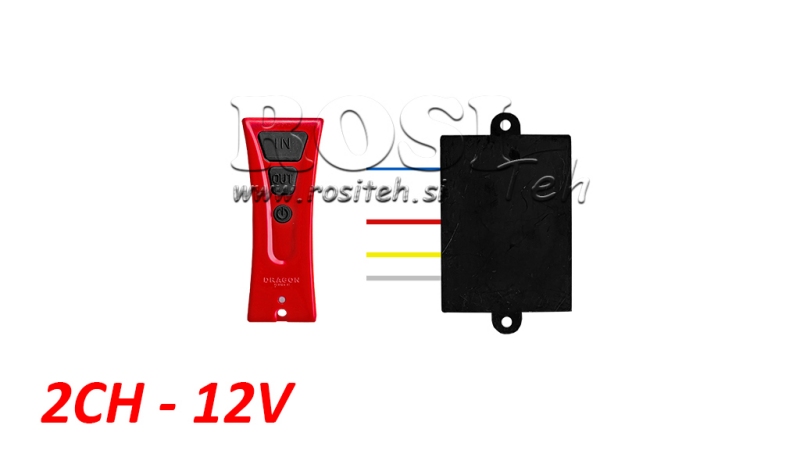 TRÅDLØS FJERNBETJENING 2CH - 12V