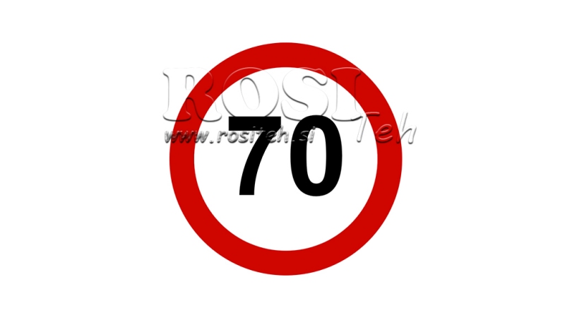 NAKLEJKA OGRANICZENIA PRĘDKOŚCI 70KM/H