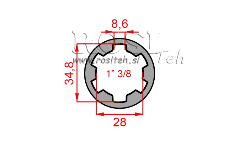 ADAPTER KARDANA ZE SWORZNIEM 1-3/8 (130 mm)