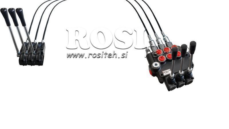 JOYSTICK PODWÓJNY Z UCHWYTEM 3 m ZAWÓR HYDRAULICZNY 3xP80 litrów