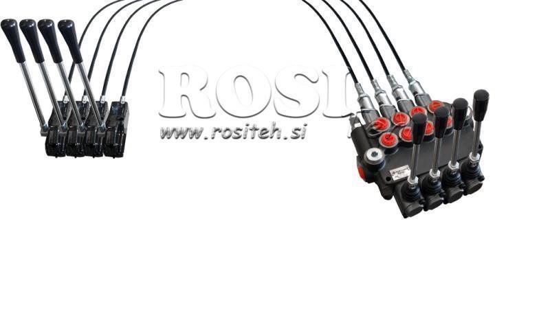 JOYSTICK PODWÓJNY Z UCHWYTEM 3 m ZAWÓR HYDRAULICZNY 4xP80 litrów