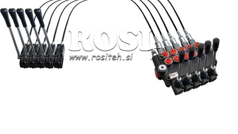 JOYSTICK DOBBELT HÅNDTAG 1 m HYDRAULISK VENTIL 5xP80 liter