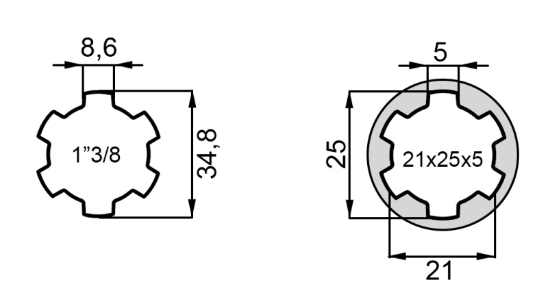 KARDANSKI NASTAVAK 13/8 21x25x5 - 6 ZUBI