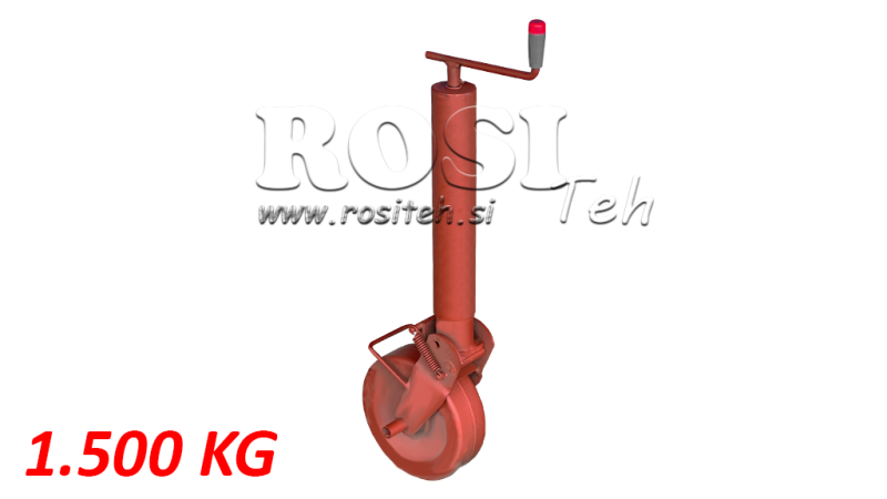 NAVOJNA PODPORNA NOGA 300mm - 1500KG S PODPORNIM KOLESOM