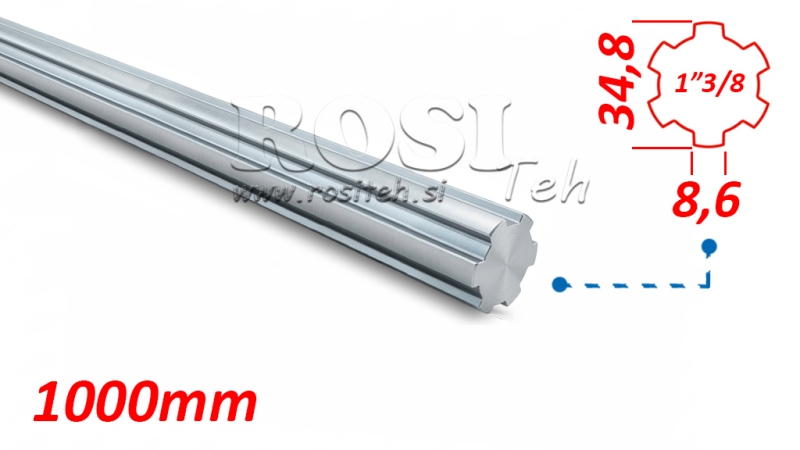 WAŁ KARDANA WIELOWYPUSTOWY 1-3/8 (1000 mm)