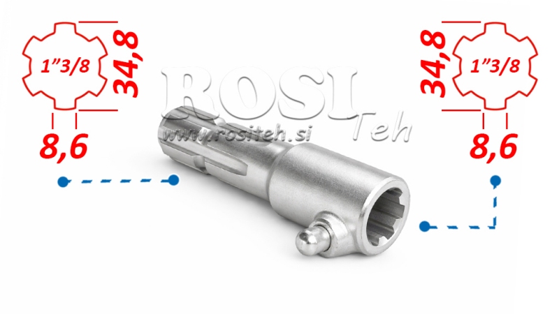 ADAPTADOR P.T.O. CON PASADOR de 1”3/8 a 1”3/8