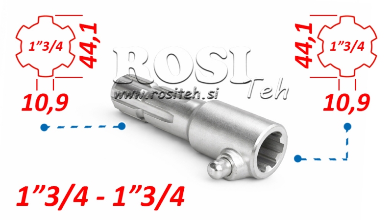 ADAPTER KARDANA ZE SWORZNIEM Z 1-3/4 NA 1-3/4 (165 mm)