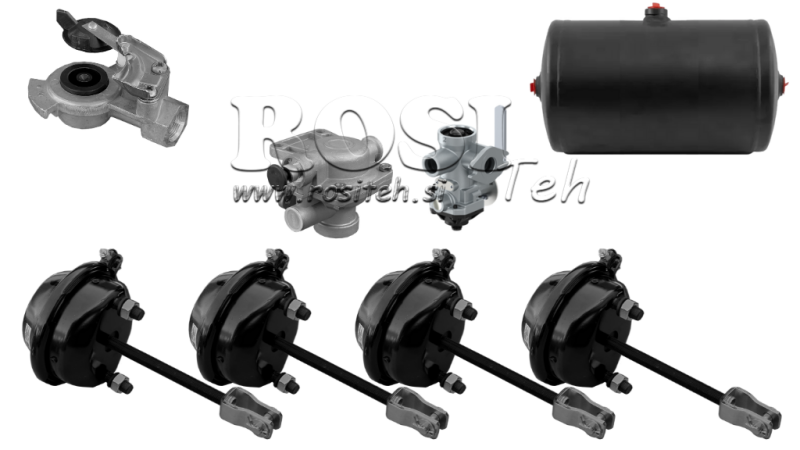 SET ZRAČNIH ZAVOR ZA PRIKOLICO KOMPLET ENO KROŽNI SISTEM 4 CILINDRI