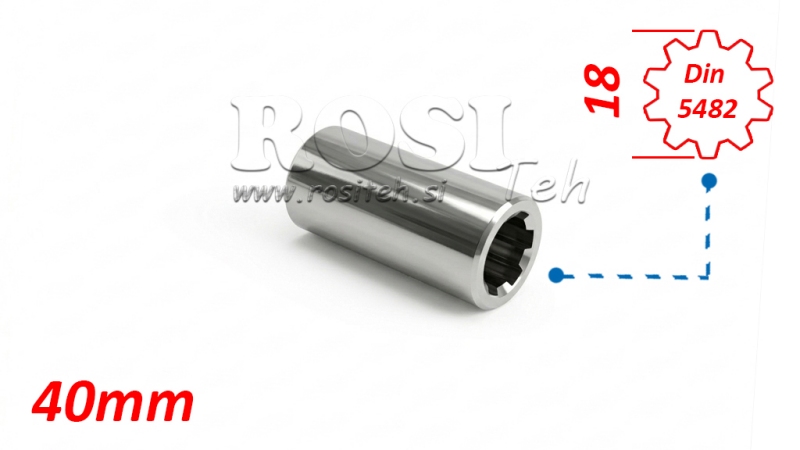 P.T.O. ADAPTÉR KOLÍK 18x15 - 10 ZUBŮ Din 5482