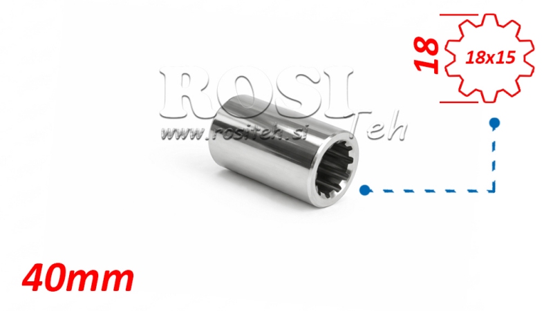 ADAPTER KARDANA TULEJA 18x15 (10 WPUSTÓW) (40 mm)