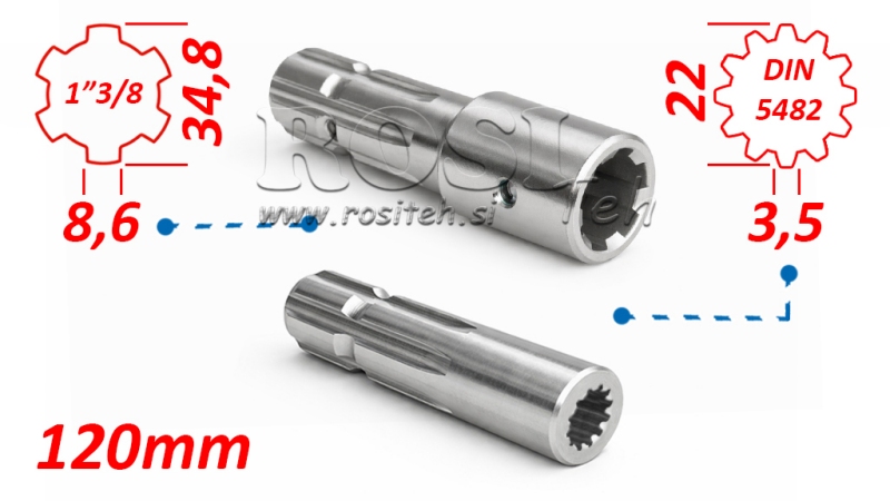 ADAPTADOR P.T.O. 1 3/8 x 20x17 12 dientes