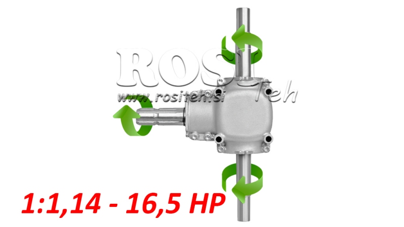 VINKELGEARKASSE DOBBELT AKSE 1:1.14 (16.5HP-12KW)