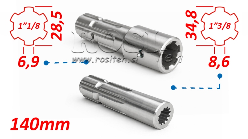 P.T.O. ADAPTÉR z 1”1/8 na 1”3/8