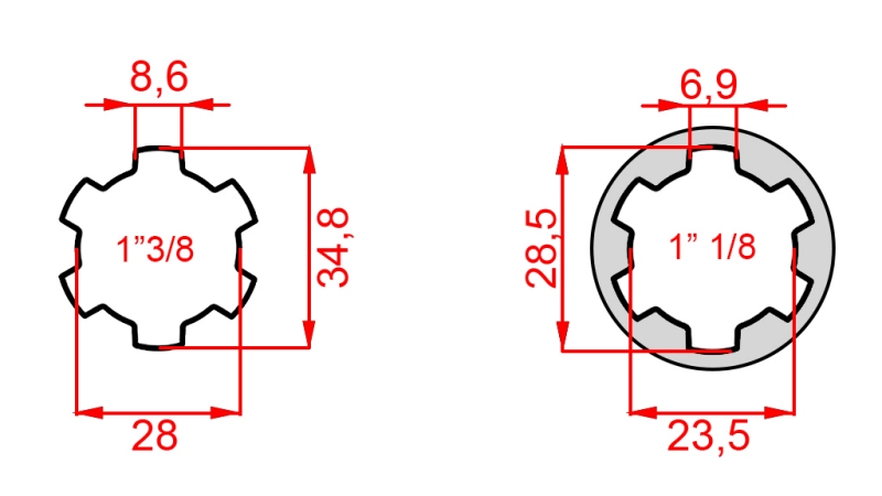 ADAPTER KARDANA Z 1-1/8 NA 1-3/8 (140 mm)