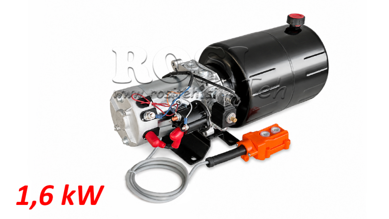 MINI JEDNOSTKA ZASILAJĄCA HYDRAULICZNIE 12V DC - 1.6kW = 2.1cc - 8 litrów - jednostka jednofazowa (metal)