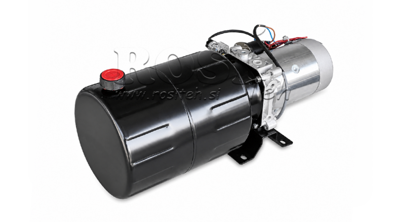 MINI JEDNOSTKA ZASILAJĄCA HYDRAULICZNIE 12V DC - 1.6kW = 2.1cc - 8 litrów - jednostka jednofazowa (metal)