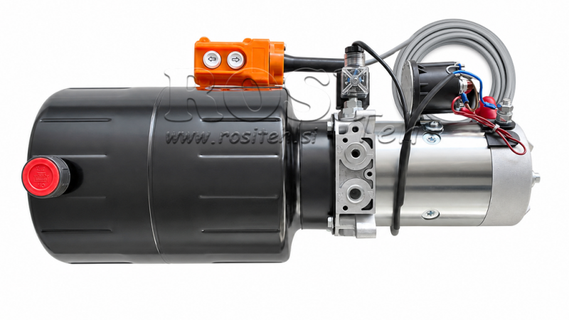 MINI JEDNOSTKA ZASILAJĄCA HYDRAULICZNIE 12V DC - 1.6kW = 2.1cc - 8 litrów - jednostka jednofazowa (metal)