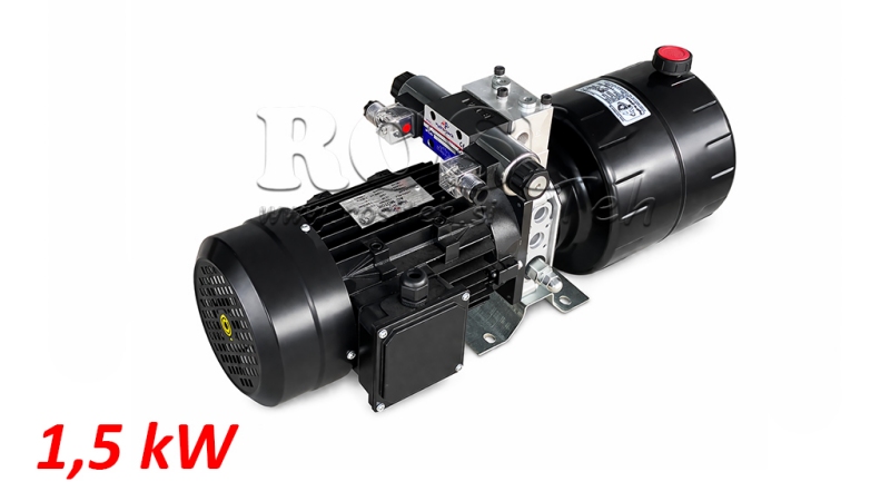 MINI JEDNOSTKA ZASILAJĄCA HYDRAULICZNIE 380V AC (1.5 kW) - 5.8 cc - 8.2 lit/min - zbiornik 6 lit