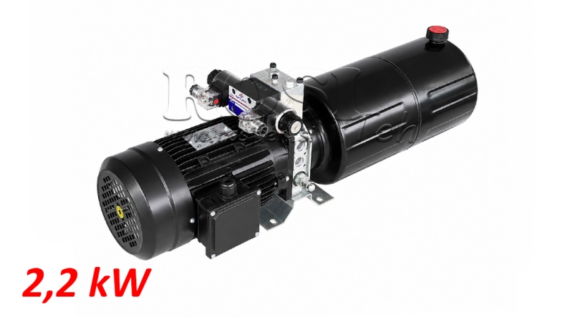 MINI HYDRAULICZNA JEDNOSTKA ZASILAJĄCA 380V AC (2.2 kW) - 8.0 cc - 11.2 lit/min - zbiornik 12 lit