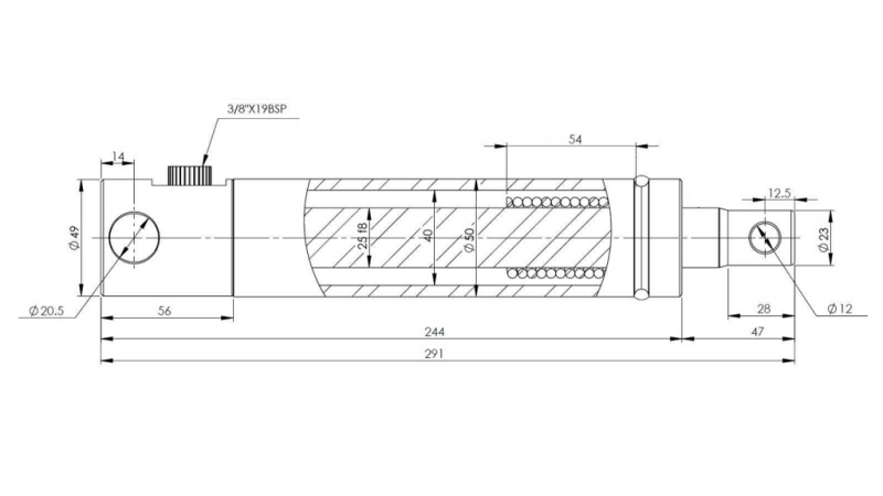 BREMSECYLINDER MED RETURFJEDER ROSI 95MM