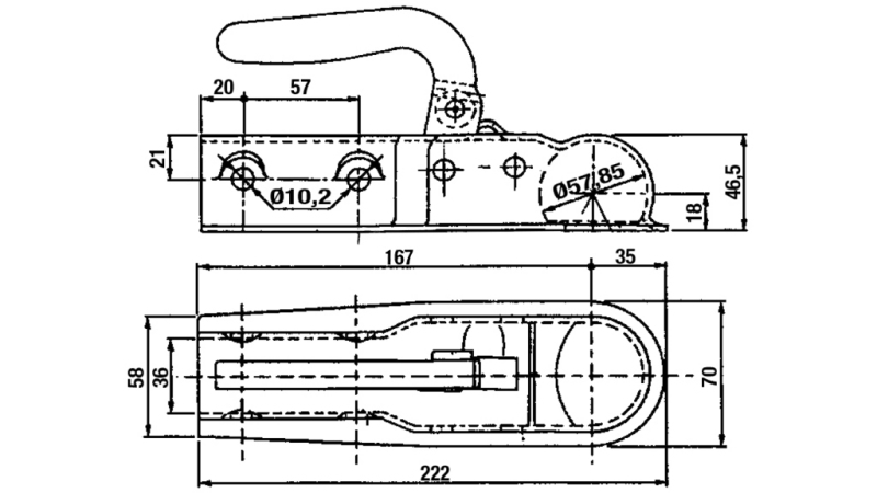 HOL KULKA DO PRZYCZEPY SAMOCHODOWEJ OKRĄGŁA FI35