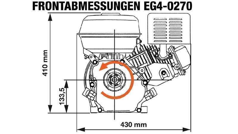 benzinmotor EG4-270cc-6.56kW-8.92HP-3.600 RPM-H-KW25x88.2-manuel start
