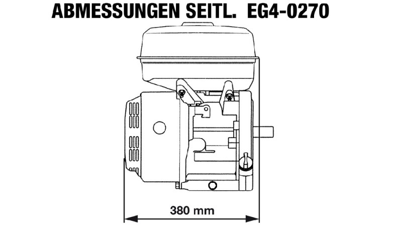 benzinmotor EG4-270cc-6.56kW-8.92HP-3.600 RPM-H-KW25x88.2-manuel start