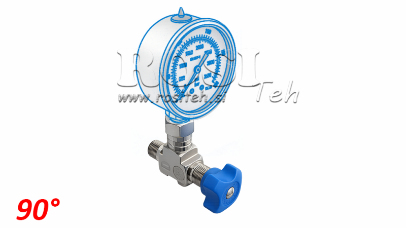 ZAWÓR HYDRAULICZNY DO MANOMETRU 90°