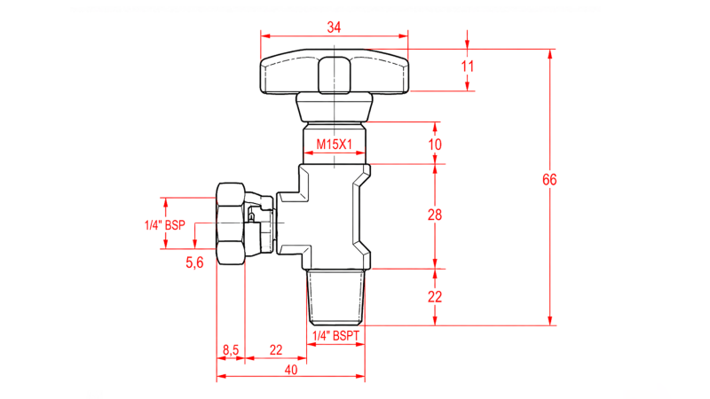 ZAWÓR HYDRAULICZNY DO MANOMETRU 90°