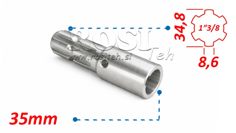 ADAPTER KARDANA 1-3/8 - OTWÓR fi 35 mm (160 mm)