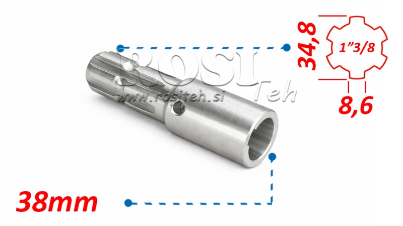 ADAPTER KARDANA 1-3/8 - OTWÓR fi 38 mm (160 mm)