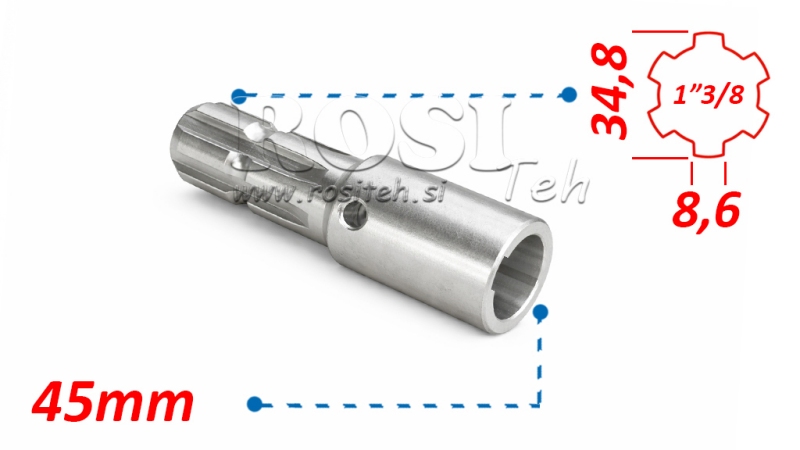 ADAPTER KARDANA 1-3/8 - OTWÓR fi 45 mm (180 mm)