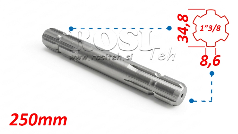 P.T.O. ADAPTER 13/8 BOTH SIDES L=250