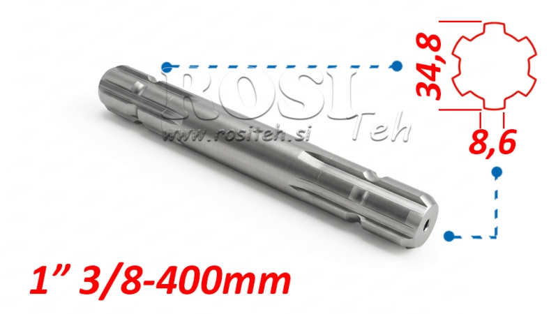 ADAPTADOR P.T.O. 13/8 AMBOS LADOS L=400