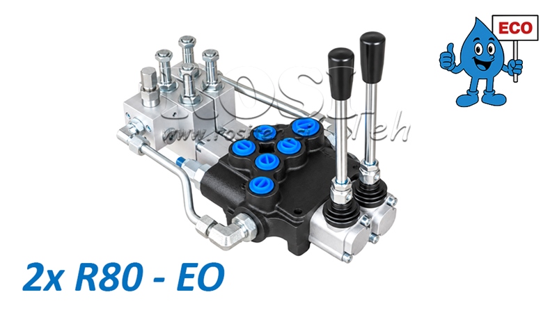 HYDRAULICZNY ZAWÓR ELEKTRO-RĘCZNY (BEZ CEWEK) – ROZDZIELACZ 2-SEKCYJNY 2xR80-EO ECO