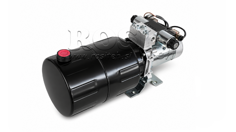 MINI HYDRAULICZNA JEDNOSTKA ZASILAJĄCA 12V DC - 1.6kW = 2.1cc - 8 lit - jednostka dwukierunkowa (metal)