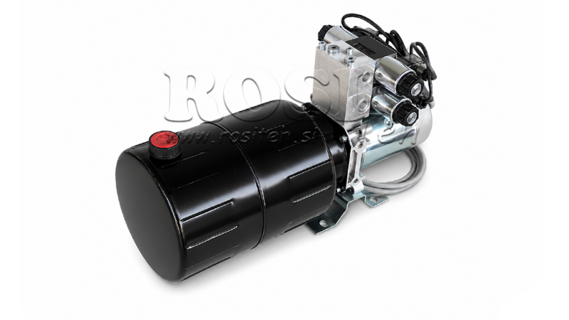 MINI HYDRAULICZNA JEDNOSTKA ZASILAJĄCA 12V DC - 1.6kW = 2.1cc - 8 lit - 2x jednostka dwukierunkowa (metal)