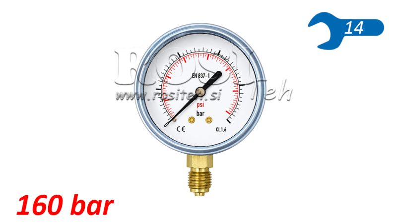 MANOMETAR DN63 VERTICAL 0 - 160 BAR - 1/4
