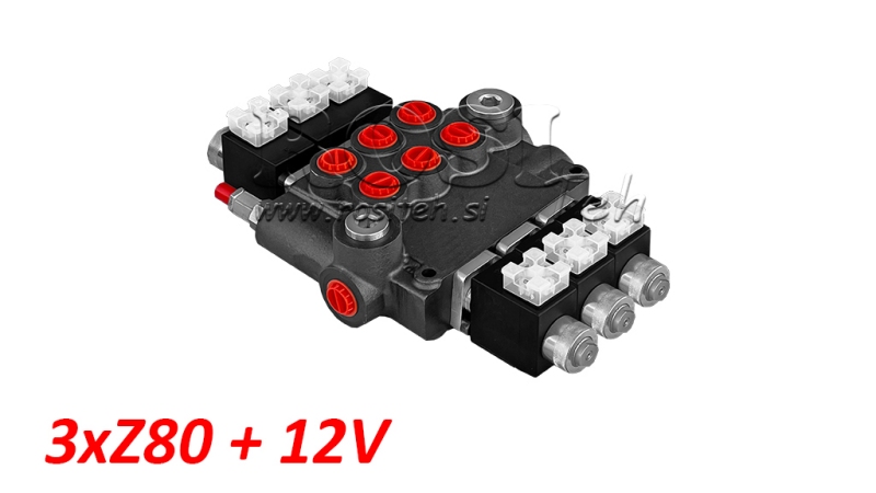 VALVOLA IDRAULICA 3xZ80+12V DC