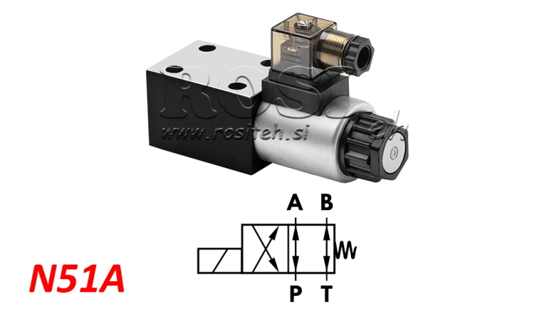 HYDRAULICZNY ZAWÓR ELEKTROMAGNETYCZNY KV-4/2 CETOP 3 12/24/230V N51A